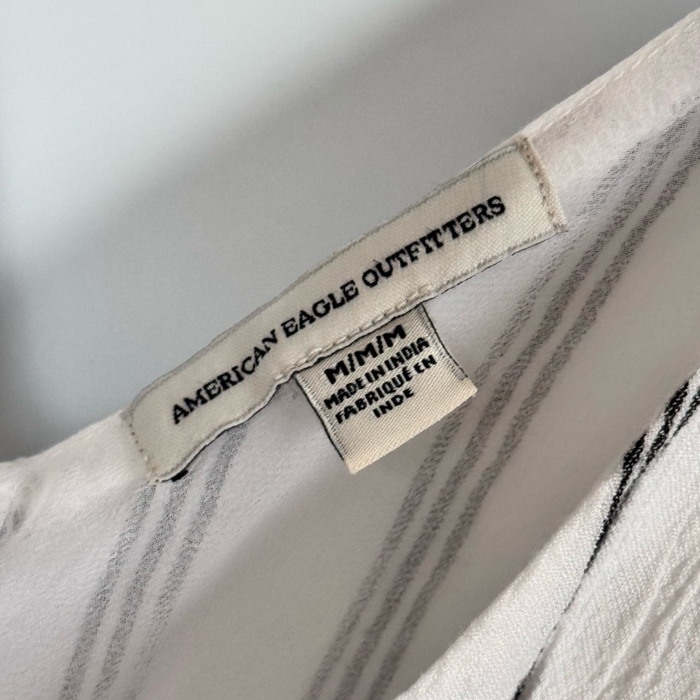 American Eagle Outfitters Black and White Striped Jumpsuit Size Meidum - Picture 7 of 10